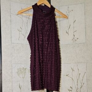 Deep Purple Sleeveless Halter Mini Sheath Dress for Cocktail